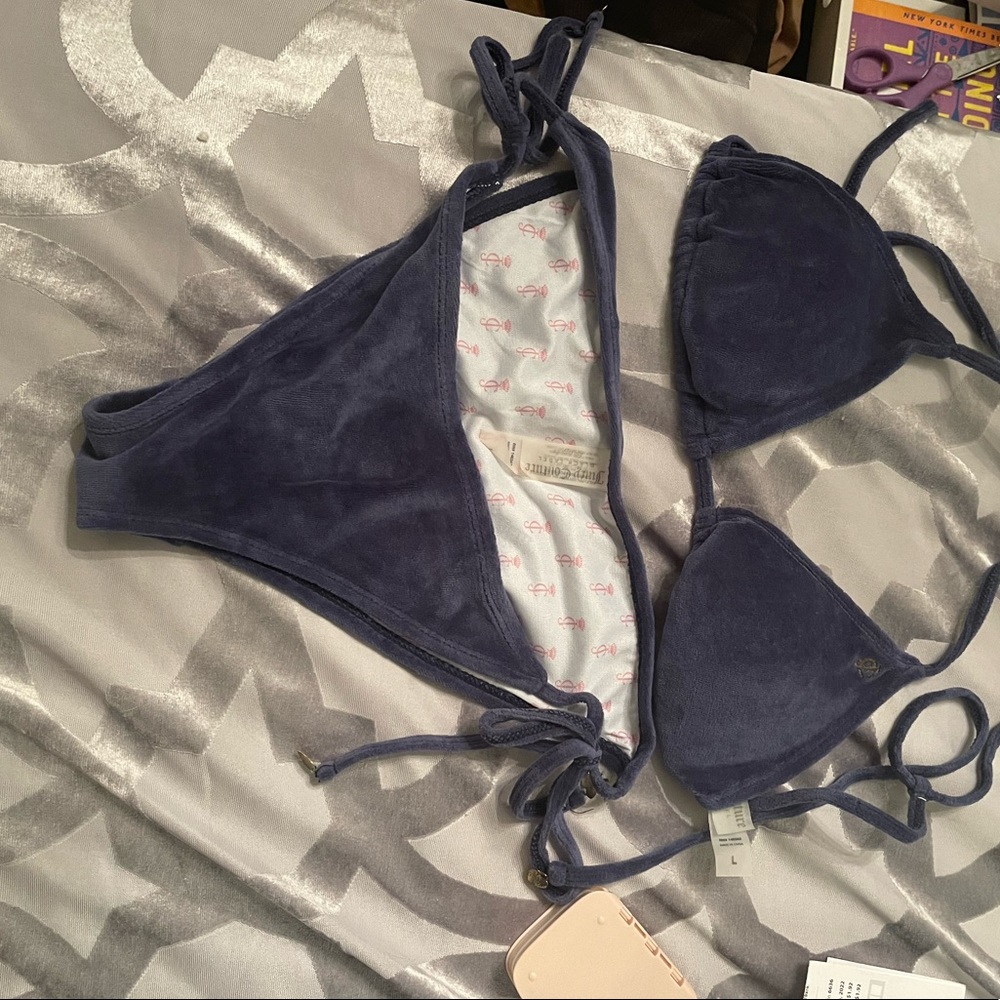 Juicy Couture Pacific Blue Velour Two Piece Large